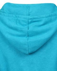 Womens Teal Blue <b>Cropped</b> <b>Zip</b> <b>Up</b> Hoodie Slim Fit Long Sleeve Casual Streetwear Cotton Fleece Sweatshirt Custom Logo ODM Factory - Product Image 6