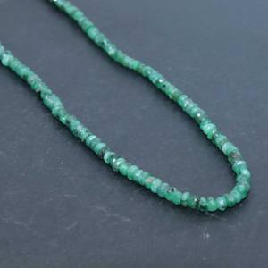 Collier de perles d'émeraude zambienne magnifique, très demandé, 4-6 mm, perles de pierres précieuses d'émeraude verte, collier en argent sterling - Product Image 2