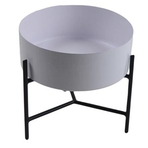 Attractive Iron Round Planter with Foldable White <b>Stand</b> & White Colour Standard Quality Metal Flower <b>Pots</b> Planters - Product Image 3