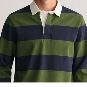 Men's Striped Long Sleeve Polo <b>Shirt</b> Button Down <b>Collar</b> Casual Knitted Autumn Wear - Product Image 2