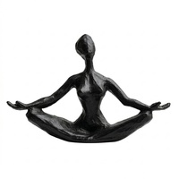 Sculpture abstraite de yoga en aluminium brut fini bronze, design artistique, statue d'art minimaliste pour la décoration de table à la maison