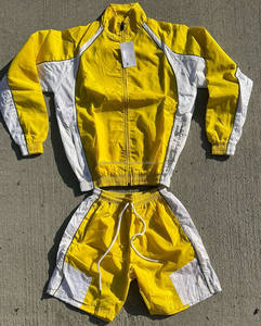 Ensemble pour homme Short et veste coupe-vent deux pièces personnalisés Ensemble short et coupe-vent deux pièces en nylon avec fermeture éclair - Product Image 1