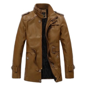 Chaqueta de Motocicleta de Cuero Casual para Hombre SASPORTS LEAGUE, Cuello Alto, Cierre Frontal, Resistente al Viento y Transpirable para Invierno - Product Image 2