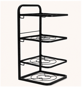 Vintage Design Pot and Pan Organizer <b>Rack</b> for <b>Kitchen</b> Cabinet Heavy Duty Under Sink Storage Shelf for Cookware & Lids - Product Image 5