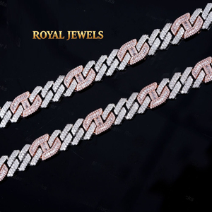 925 <b>Silver</b> Moissanite Cuban Link Chain Necklace Iced Out Hip Hop <b>Choker</b> Unisex Party Jewelry - Product Image 3