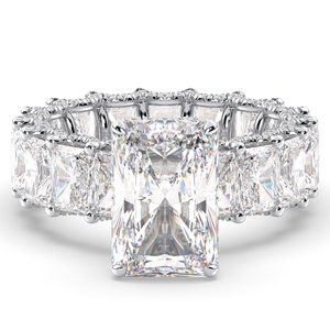 Bagues de fiançailles REYES Designer en moissanite taille radiant de 15,77 carats pour femmes, bijoux de mariage de luxe en or 9K 10K 14K 18K - Product Image 1