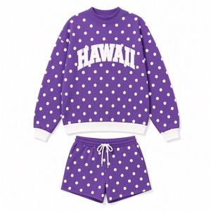 Tenue florale pour femmes, sweat-shirt et short de style sportif, motif Daisy Bow imprimé, coupe décontractée, ensemble deux pièces, décontracté, été - Product Image 3