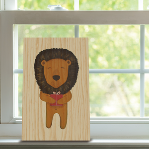 ศิลปะติดผนังทำจากไม้สนแบบไร้กรอบลายสัตว์น่ารักสำหรับห้องเด็กและการตกแต่งส่วนบุคคล - Product Image 5