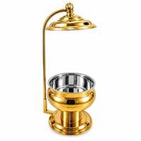Casserole ronde moderne en acier inoxydable avec support, revêtement multicouche, extérieur poli, compatible lave-vaisselle, pour tous types de cuisinières