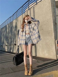 Nueva Camisa de Franela a Cuadros para Mujer, Otoño, Transpirable, 100% Algodón, Manga Larga, Cuello Camisero, Estilo Vintage, Casual - Product Image 5