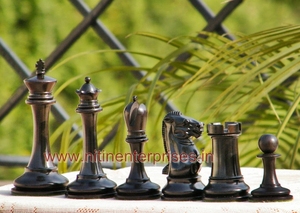 Juego de ajedrez B&C antiguo reproducido con piezas de madera de ébano hechas a mano para jugar - Product Image 2