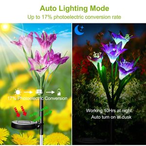 2 Luces Solares LED para Jardín con Forma de Lirio, Resistentes al Agua IP65, con Cambio de 7 Colores, para Decoración de Festivales al Aire Libre - Product Image 5