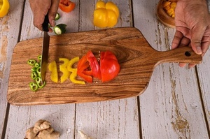 Planche à découper extra épaisse en acacia pour la découpe intensive de viande, planche de boucher en acacia de qualité supérieure avec rainure pour les jus, pour usage en cuisine - Product Image 4