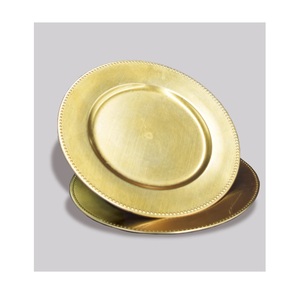 Platos Base Redondos de Latón Refinado para Mesa de Comedor, Elegantes Platos Metálicos para Decoración de Mesa en Bodas, Banquetes y Eventos - Product Image 1