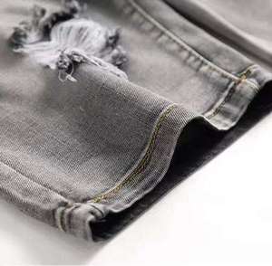 Pantalones Cortos de Mezclilla de Algodón Oscuro Desgastado Estilo Urbano Rectos Personalizados para Hombre, Jeans Vintage de Moda para Hombre, OEM - Product Image 6