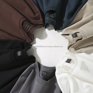 Sweat-shirt unisexe surdimensionné à col rond brodé de haute qualité en coton français pour hommes - Product Image 2