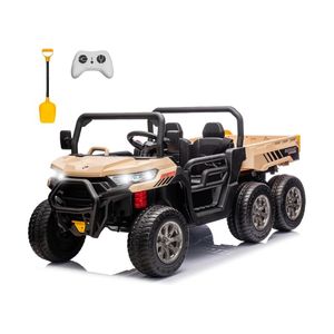 Camionnette électrique 2 places 24V pour enfants avec benne basculante, pelle supplémentaire, 4 roues motrices, voiture jouet à batterie avec télécommande - Product Image 1