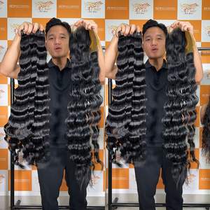 Extensiones de Cabello Humano Súper Doblemente Tejidas con Encaje HD a Juego, Cabello Vietnamita 100% Natural de Alta Calidad, Ondulado Profundo Suelto - Product Image 2