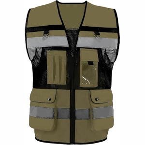Chaleco de Seguridad Reflectante Rosa para Hombre, Sin Mangas, Informal, con Franjas Plateadas para Uso en Verano - Product Image 3