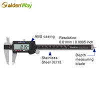 Calibrador Digital Electrónico de Acero Inoxidable GoldenWay con Batería LR44/SR44, Rango de 12 Pulgadas/300 mm, Sistema Métrico/Pulgadas