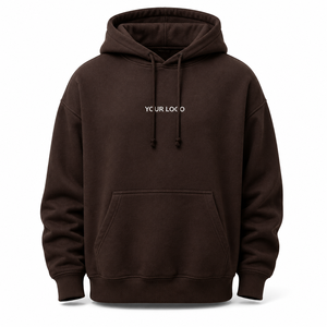 <b>Men's</b> <b>white</b> hooded <b>sweatshirt</b> Regular fit cotton French terry Front logo print hoodie Casual autumn wear for <b>men</b> - Product Image 4