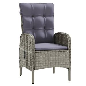 Set da pranzo da giardino in rattan per 2 persone, resistente alle intemperie, mobili da esterno in stile contemporaneo con struttura in acciaio grigio - Product Image 5