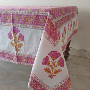 Mantel Elegante para Bodas al Aire Libre, Estilo Rústico Indio, Hecho a Mano, Personalizable, de Algodón Puro, Color Rosa Amarillento, Modelo TC-14 de Balajee - Product Image 1