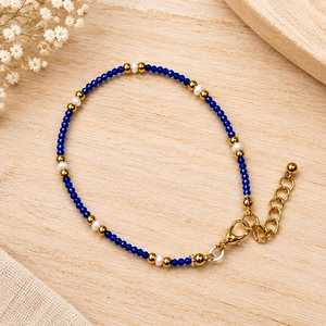 Bracelet de perles jaunes Miyuki avec fermoir mousqueton plaqué argent et rallonge de chaîne, bijoux de style décontracté unisexe pour femmes et filles - Product Image 4