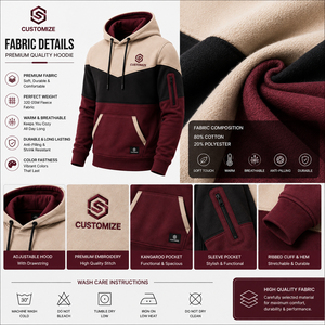 Sweat-shirt à capuche personnalisé en molleton, coupe classique, couleur unie, avec poches, décontracté, pour l'hiver, tricoté, 100 % coton, brodé - Product Image 4
