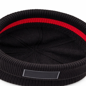 Gorro unisex negro con rayas rojas, gorro de invierno tejido, estilo casual, cómodo, tejido premium cálido, gorro para unisex - Product Image 5