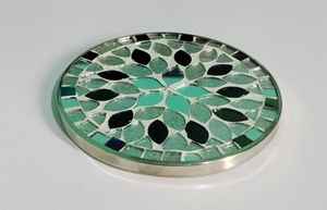 Sous-verres en mosaïque indienne faits à la main, nouveau design, forme ronde, sous-verres décoratifs pour la décoration de la maison et les cadeaux - Product Image 5