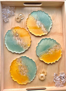 Stone <b>Coasters</b> Top Selling Handmade Resin Tea Walnut <b>Coasters</b> - Elegant Walnut Design for <b>Table</b> - Product Image 2