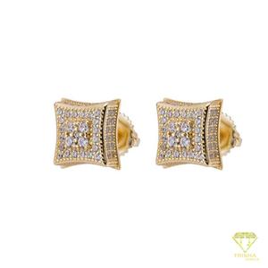 Boucles d'oreilles carrées sophistiquées serties de moissanite, en argent sterling 925, bijoux de luxe pour femmes - Product Image 2