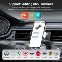 AUTOSCAN B25 Escáner Bluetooth OBD2 ELM327 Herramienta de Diagnóstico para Auto, Comprobación Completa del Sistema de Motor, ABS y Bolsas de Aire para iOS y Android, Color Gris