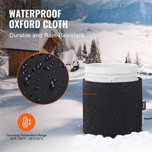 Chauffe-tambour métallique 250 W pour fût de 5 gallons, bande chauffante réglable avec thermostat indépendant 0-145°F, couverture chauffante électrique - Product Image 5