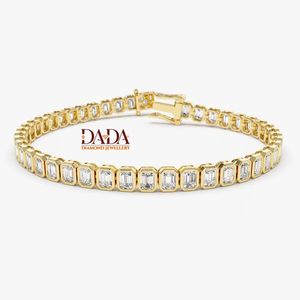Modern Emerald Cut Lab Grown Diamond Tennis <b>Bracelet</b> for Women Luxury Geometric Diamond <b>Bracelet</b> Elegant Fine Jewelry - Product Image 1