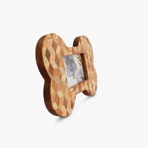 Wooden Bone Shape Photo <b>Frame</b> Handmade Geometric Pattern Desktop Decor Horizontal <b>Picture</b> <b>Frame</b> Creative Home Decoration - Product Image 3
