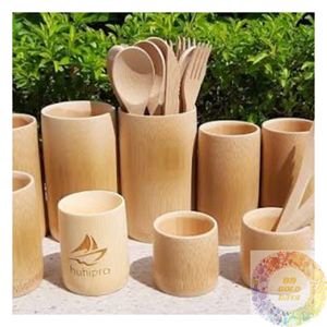 Natural Bamboo Cup Eco Friendly Handmade Reusable Drinking Ware Sustainable Tableware for <b>Kitchen</b> Cafe Restaurant and <b>Camping</b> - Product Image 3