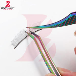 Pinces à cils pointues pour femmes, haute précision, utilisées dans les salons, formes droites et courbées, multicolores, pour extensions de cils - Product Image 6