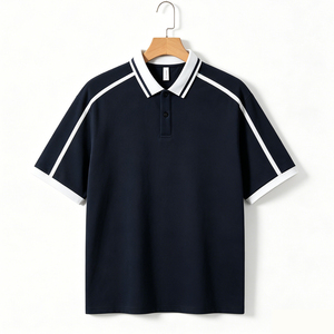 Polo de Algodón de Manga Corta para Hombre, Color Sólido, Transpirable, Corte Regular, Tejido Oxford, Diseño Liso Teñido - Product Image 4