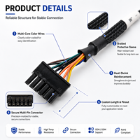 Harness Kabel Kustom 8-Pin MX3.0 Microfit 4.2mm Pitch dengan Konduktor Tembaga Berlapis Timah, Isolasi PVC, Rating IP20 untuk Otomotif