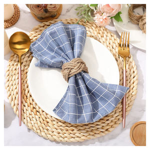 Porte-serviettes en rotin de qualité supérieure, fait main, logo personnalisé, style moderne classique pour mariage, fête, vaisselle de table - Product Image 5