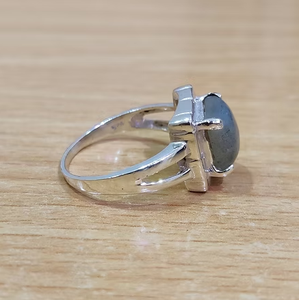 <b>Labradorite</b> Gemstone <b>Ring</b> for Unisex in 925 Sterling Silver (3.1 Grams) Trendy Look Fashion <b>Rings</b> - Product Image 4
