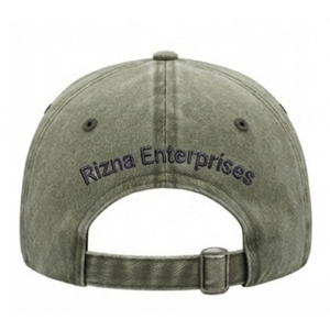 RIZNA Twill Denim <b>Baseball</b> <b>Cap</b> 6-Panel Adjustable Unisex Casual Vintage Washed 3D Embroidered Logo Front Panel Blue Cotton Metal - Product Image 4