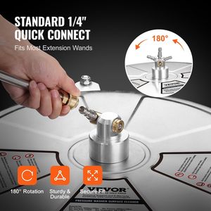 Nettoyeur haute pression de 18 pouces avec nettoyeur de surface en acier inoxydable, 4000 PSI max, raccord rapide 1/4 po, roues pour le nettoyage du béton - Product Image 4