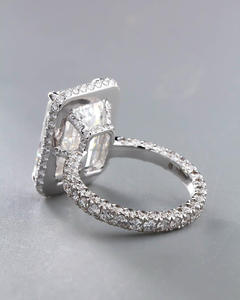 Igi/gia แล็บตัดเพชรวินเทจ14K สีขาวแต่งงาน/แหวนหมั้น unisex สีขาวทองงานครบรอบปาร์ตี้ - Product Image 4