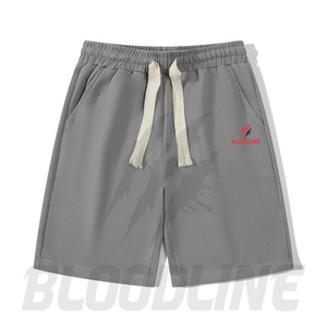 Pantalones Cortos de Algodón para Hombre Bloodline, Cintura Media, Cordón Ajustable, Estilo Casual, Color Sólido, Logotipo Estampado en la Parte Delantera, Tejido Transpirable - Product Image 5
