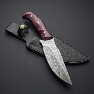 Custom Handmade Stainless Steel Pocket Hunting Knife Fixed Outdoor Multi-function Camping Survival Leather Sheath Bulk <b>3</b>-Year - Product Image 3