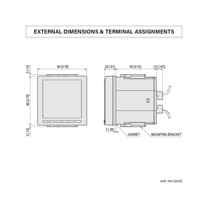 53U 1/4 DIN Panel Size Multi Power <strong>Monitor</strong> - Three-<strong>phase</strong>/4-wire Configuration, Modbus Or Ao/Do - Product Image 3