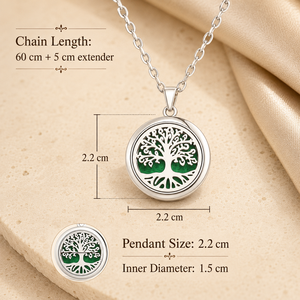 Collar Difusor de Aceites Esenciales de Acero Inoxidable Vintage, Colgante con Diseño del Árbol de la Vida, con Almohadilla de Fieltro Reutilizable - Product Image 2